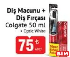 COLGATE DİŞ MACUNU+DİŞ FIRÇASI OPTİC WHİTE 50 ML